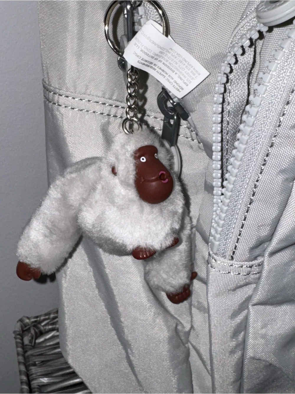 Kipling Cream Nylon Everyday Backpack with Front Pocket